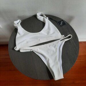 NWT Zaful ribbed white bikini size M